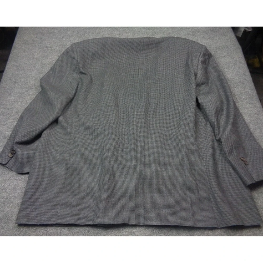 Ralph Ralph‎ Lauren Blazer Men 54R Gray Silk Wool Houndstooth Windowpane Plaid